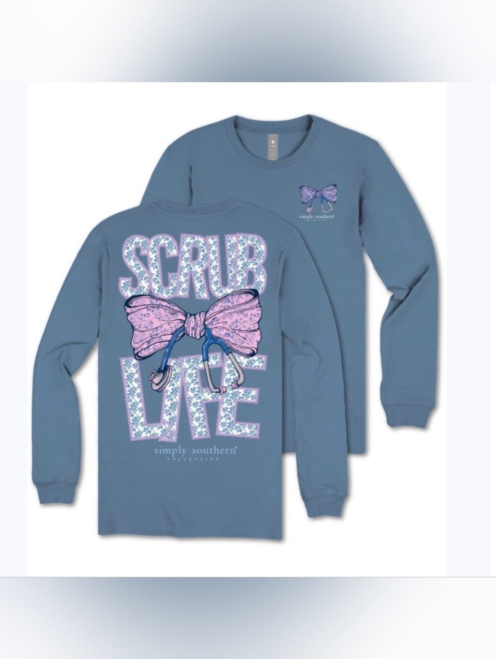 Large Women's Simply Southern 'Scrub Life' LS tee- NWT